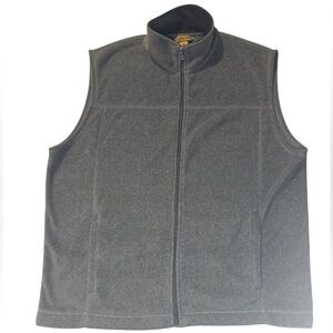 St. John’s Bay XL Gray Full Zip Fleece Vest Men’s Golf Business Casual Office